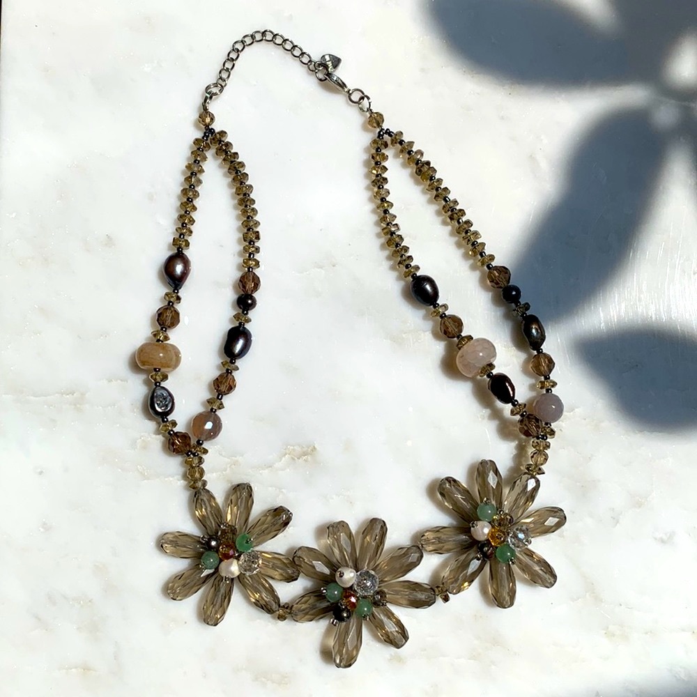 Nakamol Mixed Beads Floral Necklace.